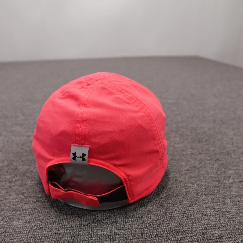 Under Armour Hat Cap Strap Back Womens One Size Pink Reflective Logo Athletic